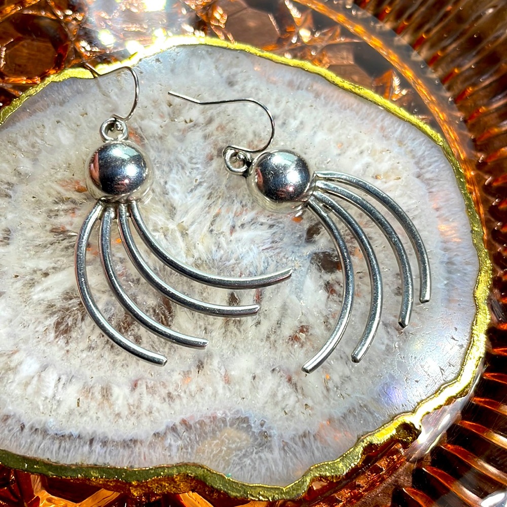 MEXICAN Sterling Vintage Heavy Comet Drop Earrings